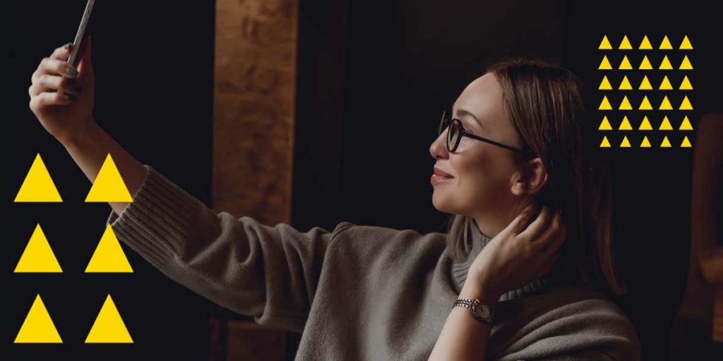 Women posing for selfie