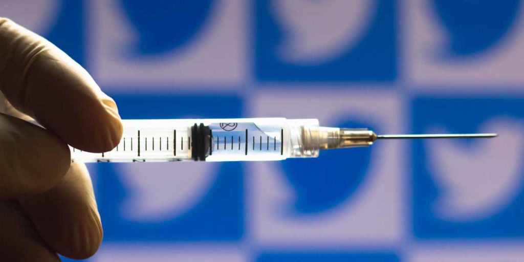 Insulin Vaccine in front of Twitter logo