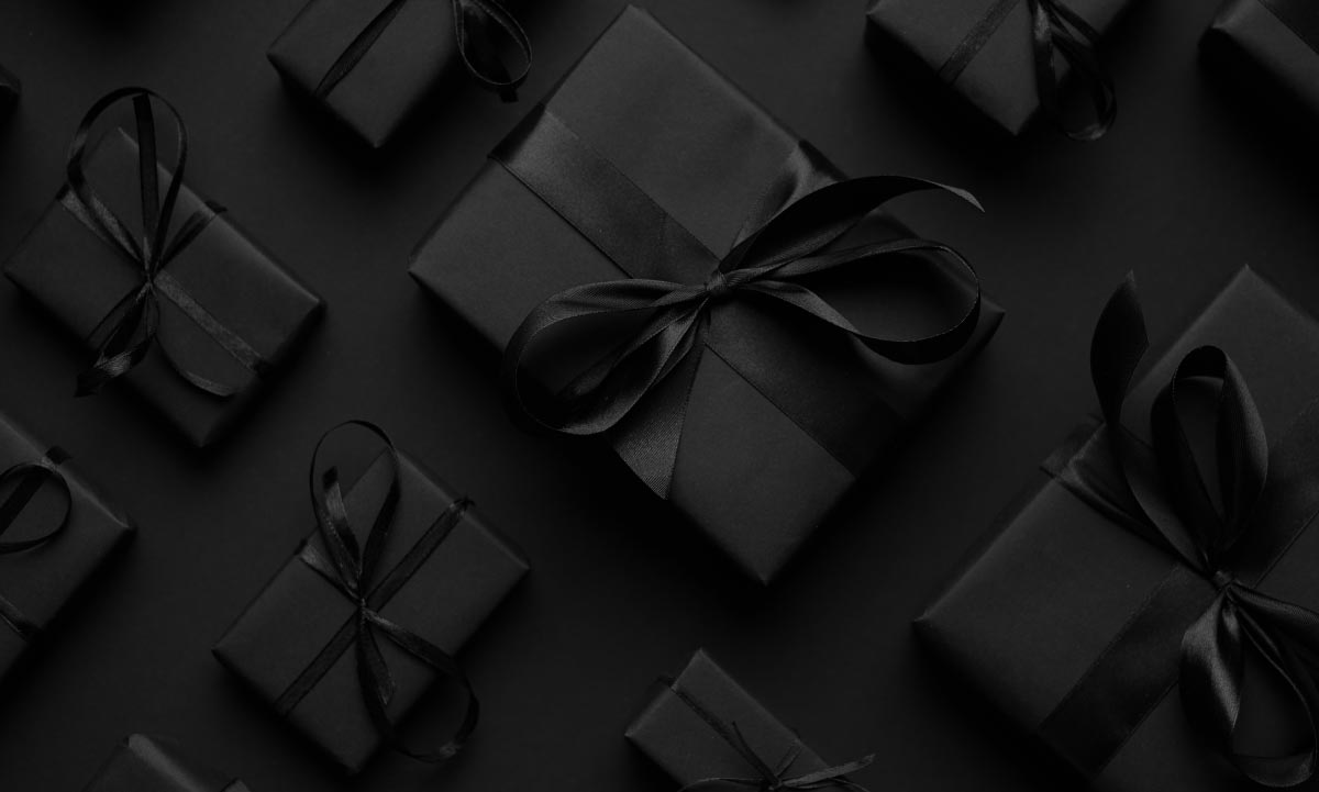 Presents in all black