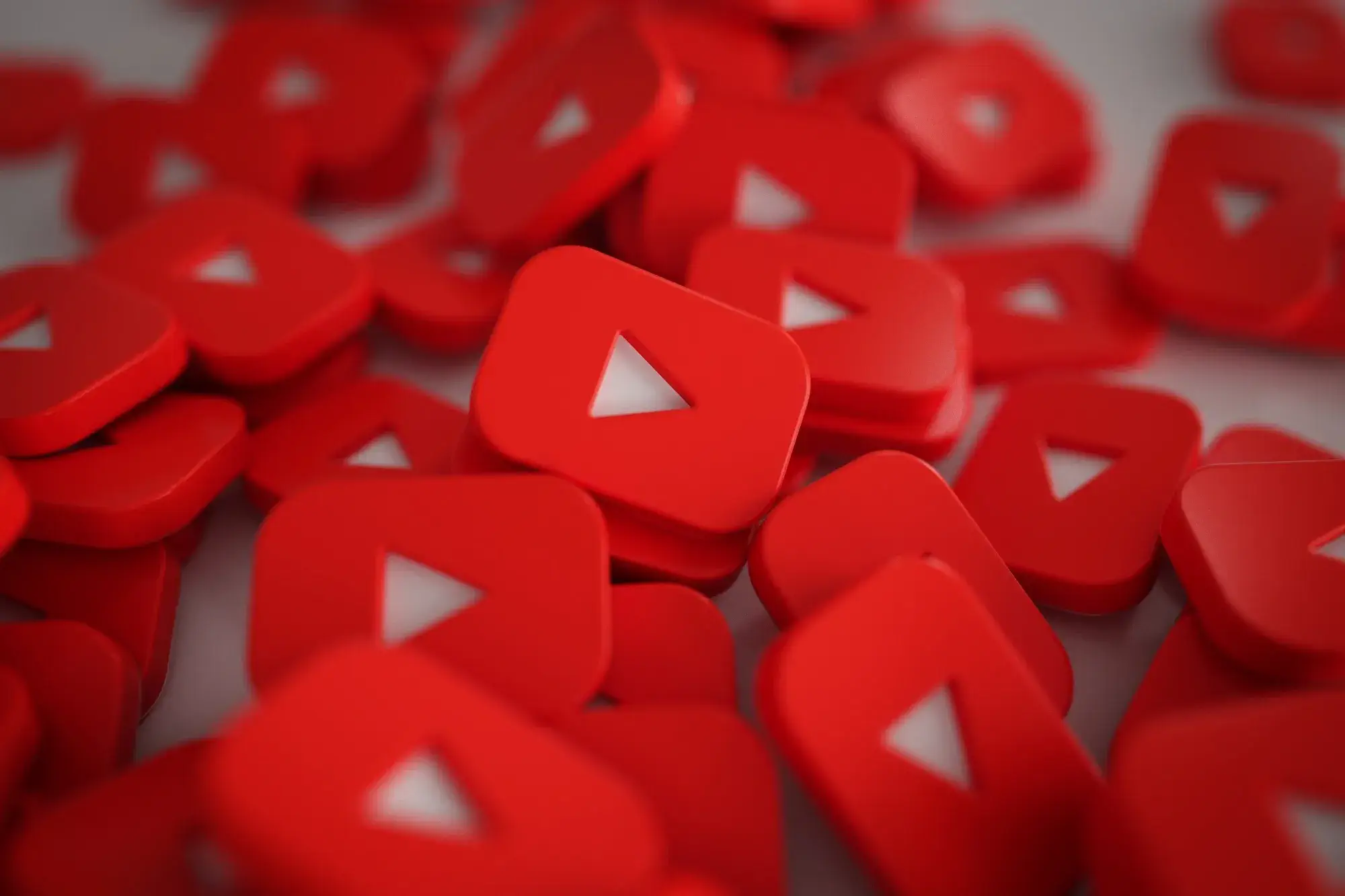 Youtube buttons in a pile