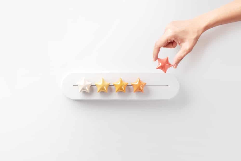 Rating stars on a slider