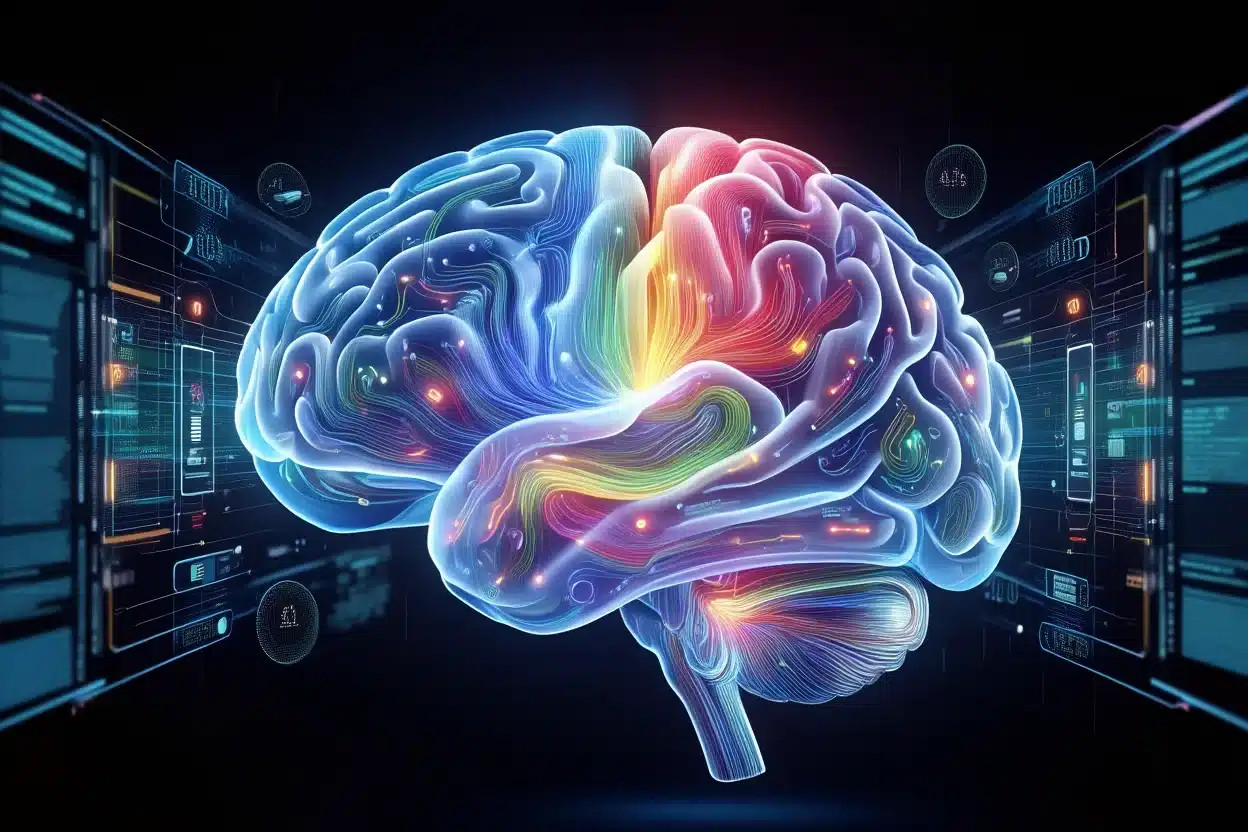 AI Brain with Google colours